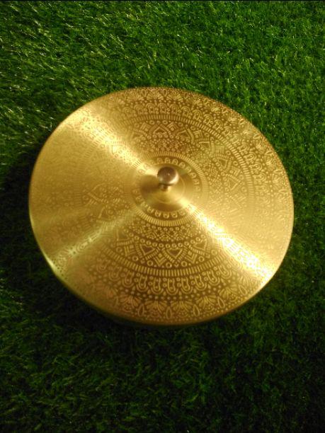 brass carved spice box with 9 containers and 1 spoon perfect for kitchen/gift item